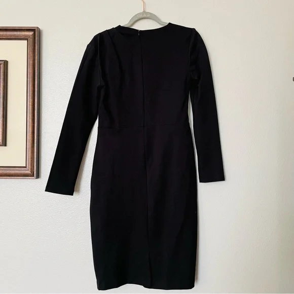 NWT Chloe Kristyn Bianca Ponte Knit Dress Long Sleeve Black Size Small - Picture 3 of 11